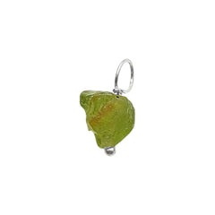 925 Sterling Silver Minimalist Peridot Pendant 7-10mm Natural August Birthstone Crystal Charm for Jewelry Designs