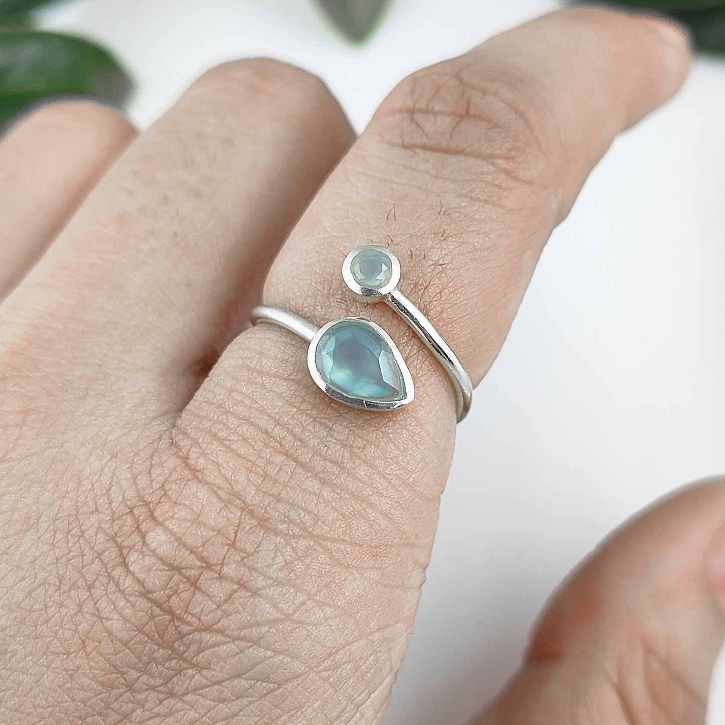 925 Sterling Silver Adjustable Open Minimalist Gemstone Rings Handmade Statement Jewelry for Women Comfort Fit- Selling Per Piece
