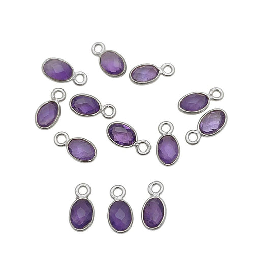 Elegant 925 Sterling Silver Amethyst Pendant – 4x6mm Oval Gemstone Charm