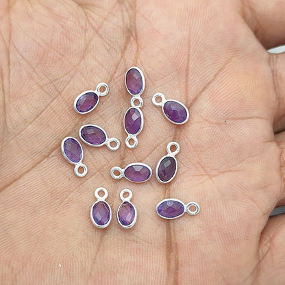 High-Quality Sterling Silver Amethyst Pendant – 4x6mm Oval Gemstone