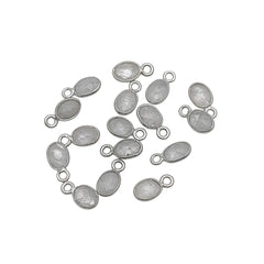 925 Sterling Silver Rainbow Moonstone Pendant 4x6mm Oval Gemstone Charm