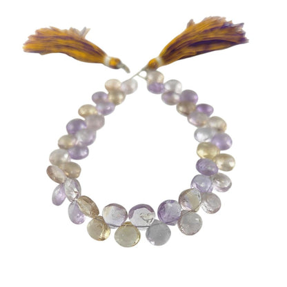 AAA Ametrine Heart Beads – High-Quality Faceted Gemstones for Jewelry Making