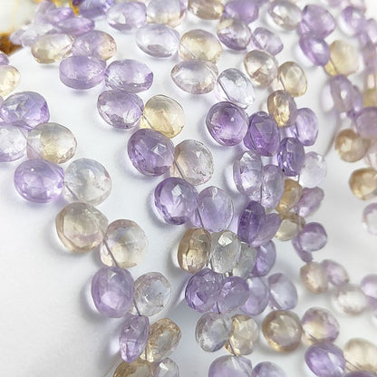 AAA Ametrine Beads – Premium Faceted Heart Beads for Unique Jewelry Creations