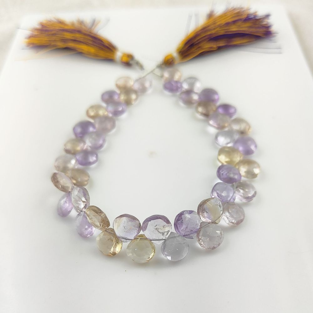 DIY Jewelry Supplies – AAA Ametrine Heart Beads for Elegant Crafting
