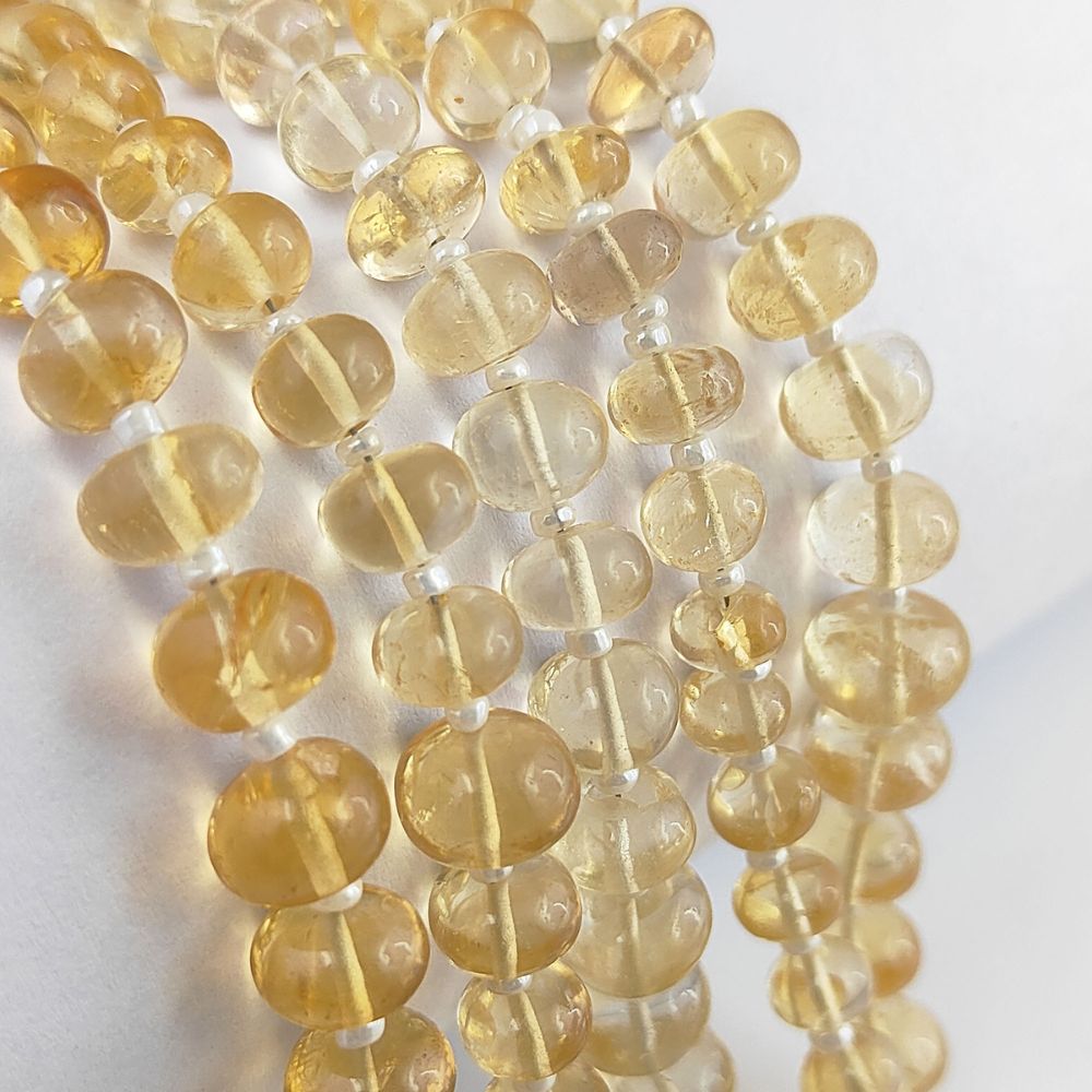 AAA Citrine Rondelle Beads Smooth & Polished Golden Stone