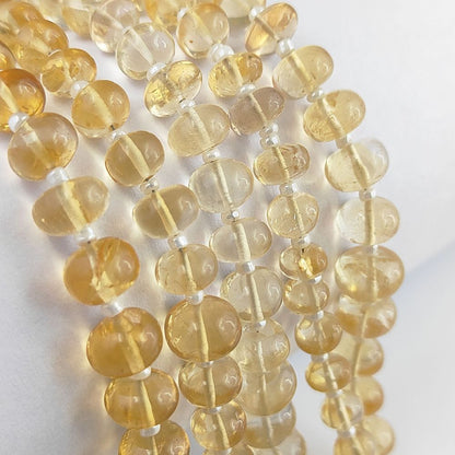 AAA Citrine Rondelle Beads Smooth & Polished Golden Stone