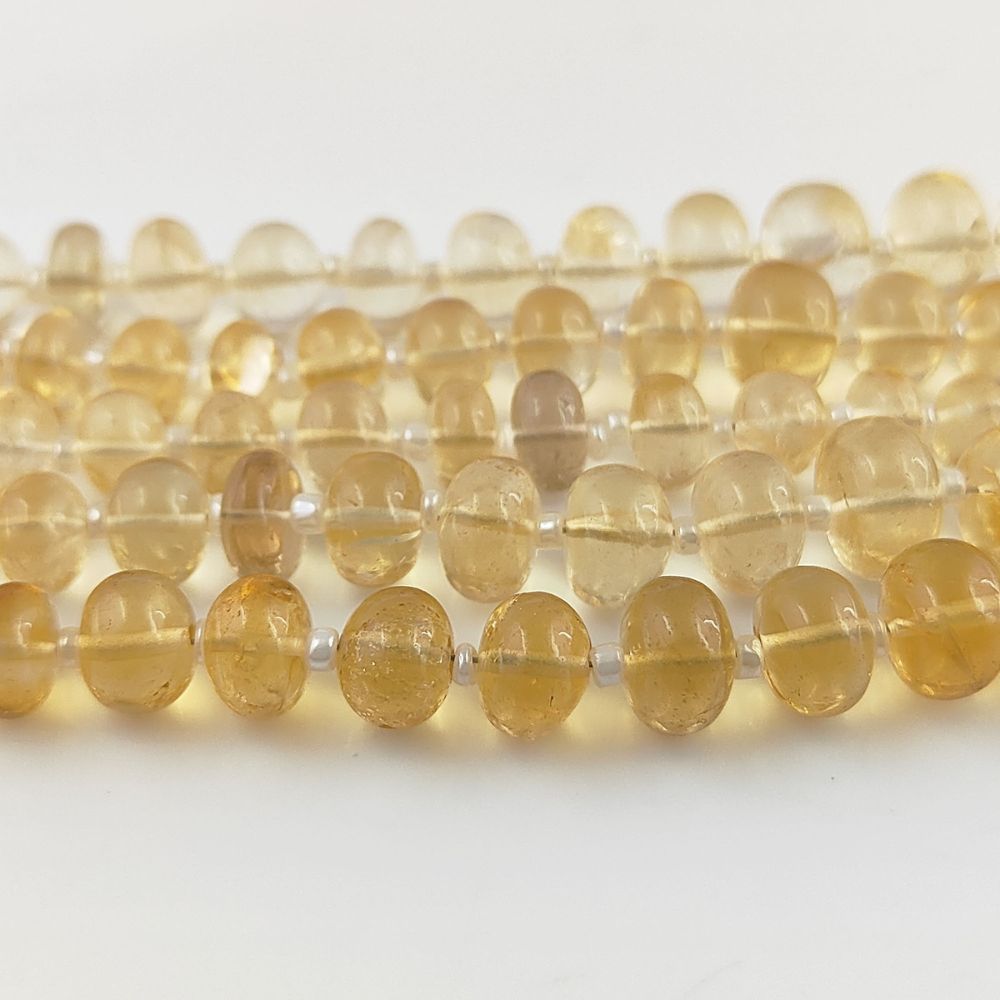 AAA Citrine Rondelle Beads Smooth & Polished Golden Stone