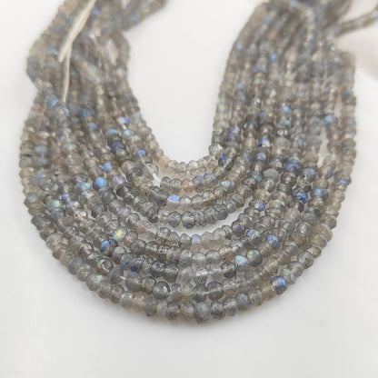 Genuine AAA Labradorite Faceted Rondelle Beads – 3mm Sparkling Gemstones