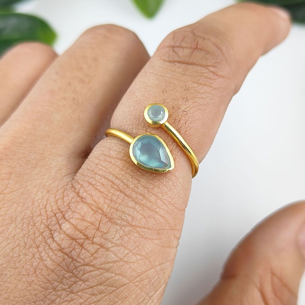 Dainty Adjustable Gemstone Ring