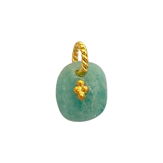 Amazonite Gemstone Pendant Freeform Crystal Jewelry Making Supply Twisted Bail Gold/Silver Plated Boho Necklace Charm