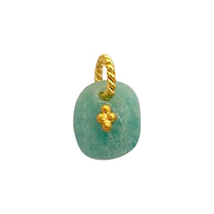 Amazonite Gemstone Pendant Freeform Crystal Jewelry Making Supply Twisted Bail Gold/Silver Plated Boho Necklace Charm