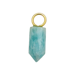 Amazonite Pencil Point Pendant in Gold Plated Sterling Silver 14x6mm Handmade Gemstone Spike Charm, Healing Crystal Necklace Pendant- Selling Per Piece