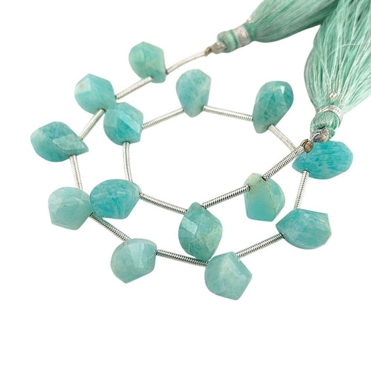 Natural Amazonite Faceted Twisted Briolette Beads – High-Quality Gemstone for Jewelry Making