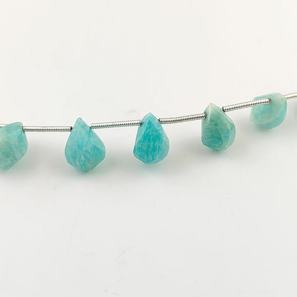 Genuine Amazonite Faceted Beads – Stunning Twisted Briolette Shape