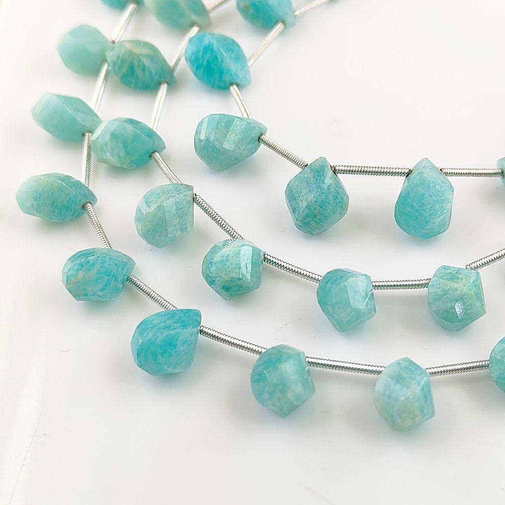 Amazonite Briolette Beads – Twisted Faceted Cut for Elegant Jewelry Designs