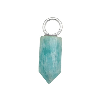 Amazonite Pencil Point Pendant in Gold Plated Sterling Silver 14x6mm Handmade Gemstone Spike Charm, Healing Crystal Necklace Pendant- Selling Per Piece