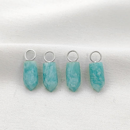 Amazonite Pencil Point Pendant in Gold Plated Sterling Silver 14x6mm Handmade Gemstone Spike Charm, Healing Crystal Necklace Pendant- Selling Per Piece