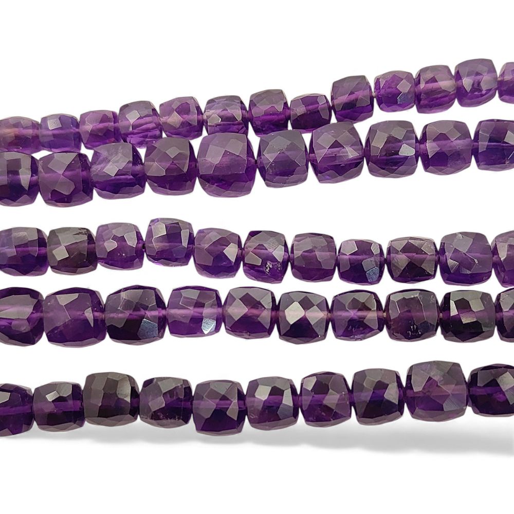 Amethyst Cube Beads Faceted Square Purple Natural Gemstone Beads for DIY Jewelry, Bracelets & Necklaces- Selling Per Strand