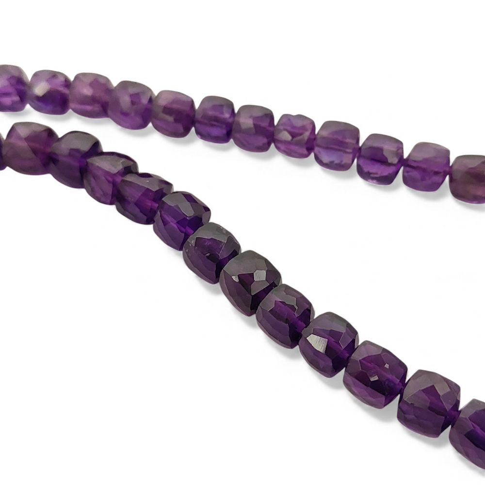 Amethyst Cube Beads Faceted Square Purple Natural Gemstone Beads for DIY Jewelry, Bracelets & Necklaces- Selling Per Strand