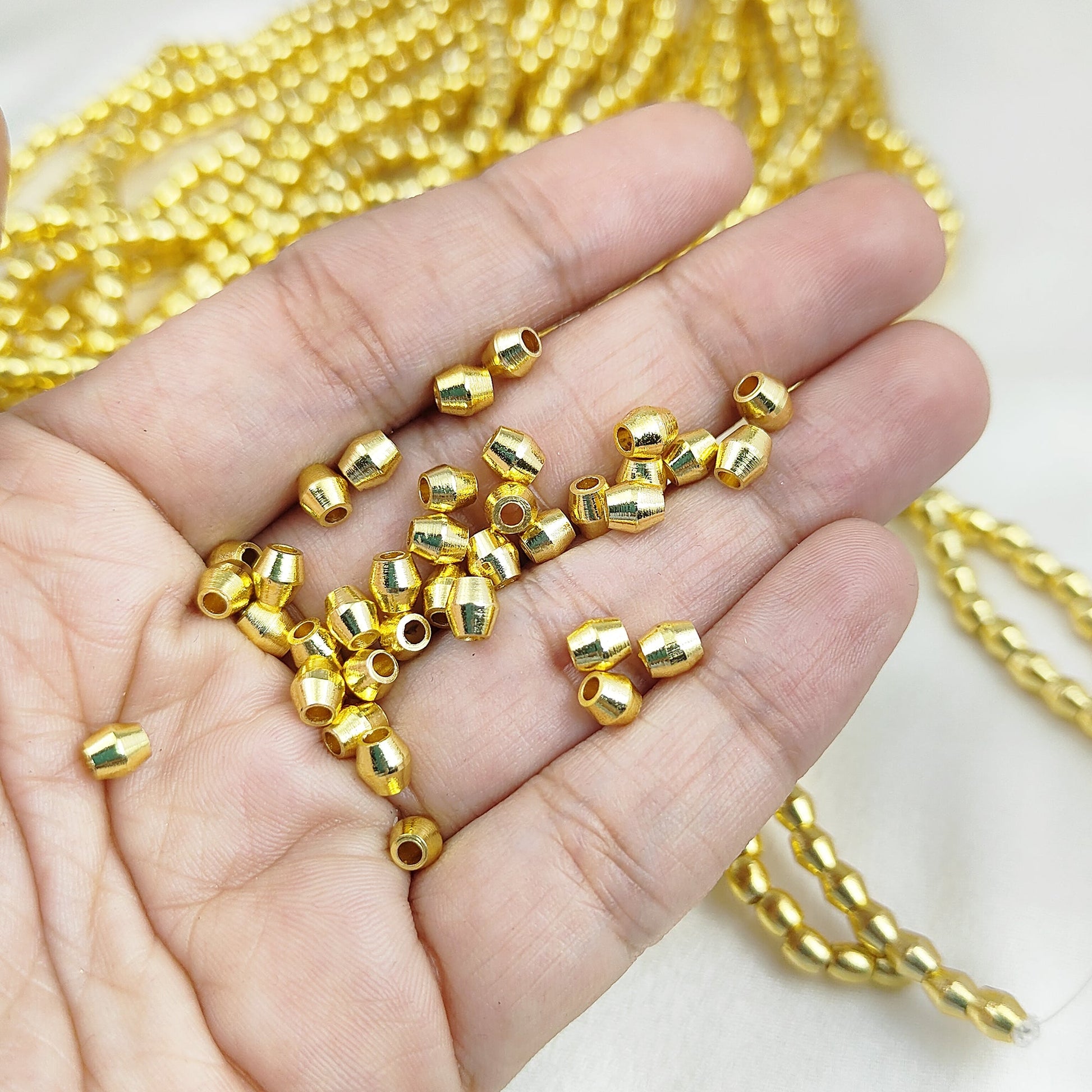 Jewelry components antique gold brass drum spacer beads