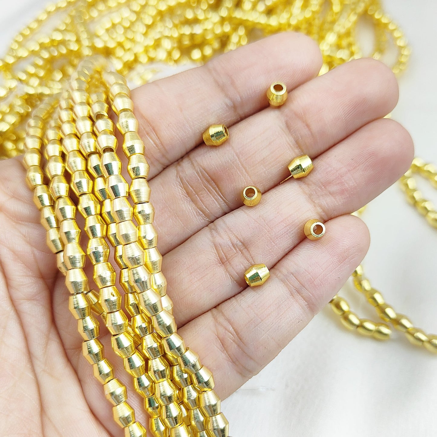 Antique Gold Drum Beads