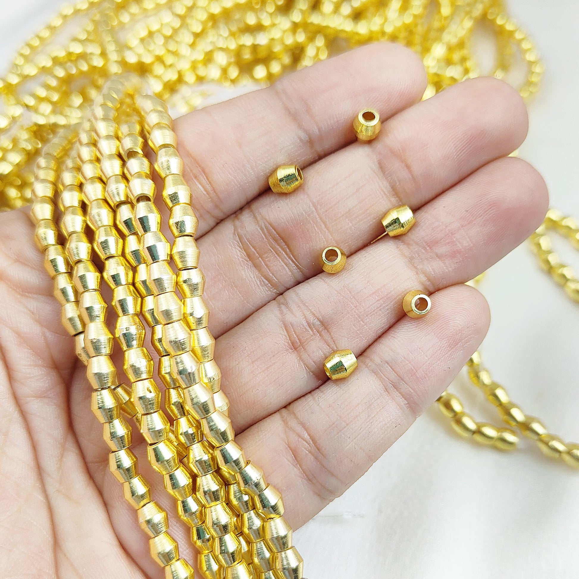 Antique Gold Drum Beads