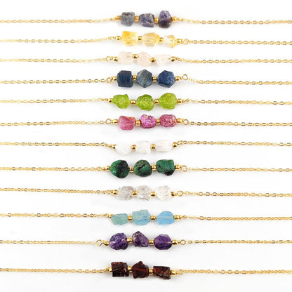 Raw Herkimer Diamond Handmade Chain Necklace Elegant Gold Plated Birthstone Jewelry Gift for Women- Selling Per Piece