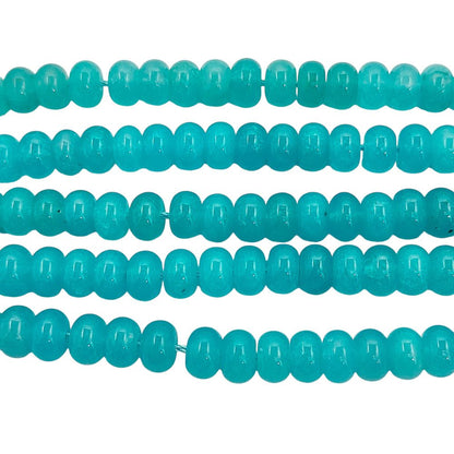 Aqua Chalcedony Rondelle Beads 8mm Smooth Natural Gemstone Loose Bead Strand for Bracelet & Jewelry Making