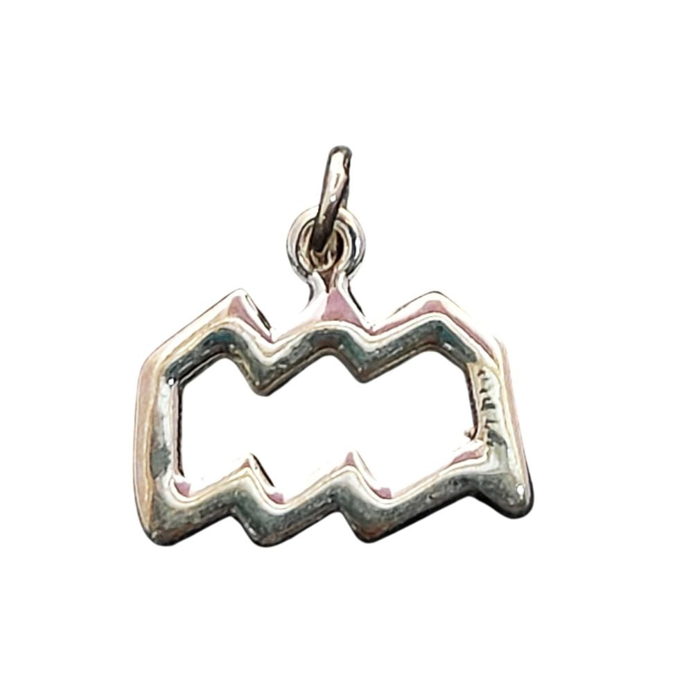 Aquarius Zodiac Charm Pendant in 925 Sterling Silver Astrology Horoscope Symbol Jewelry, Celestial Gift for Her – Selling Per Piece