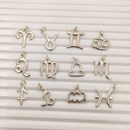 Aquarius Zodiac Charm Pendant in 925 Sterling Silver Astrology Horoscope Symbol Jewelry, Celestial Gift for Her – Selling Per Piece