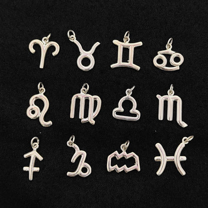 Aquarius Zodiac Charm Pendant in 925 Sterling Silver Astrology Horoscope Symbol Jewelry, Celestial Gift for Her – Selling Per Piece