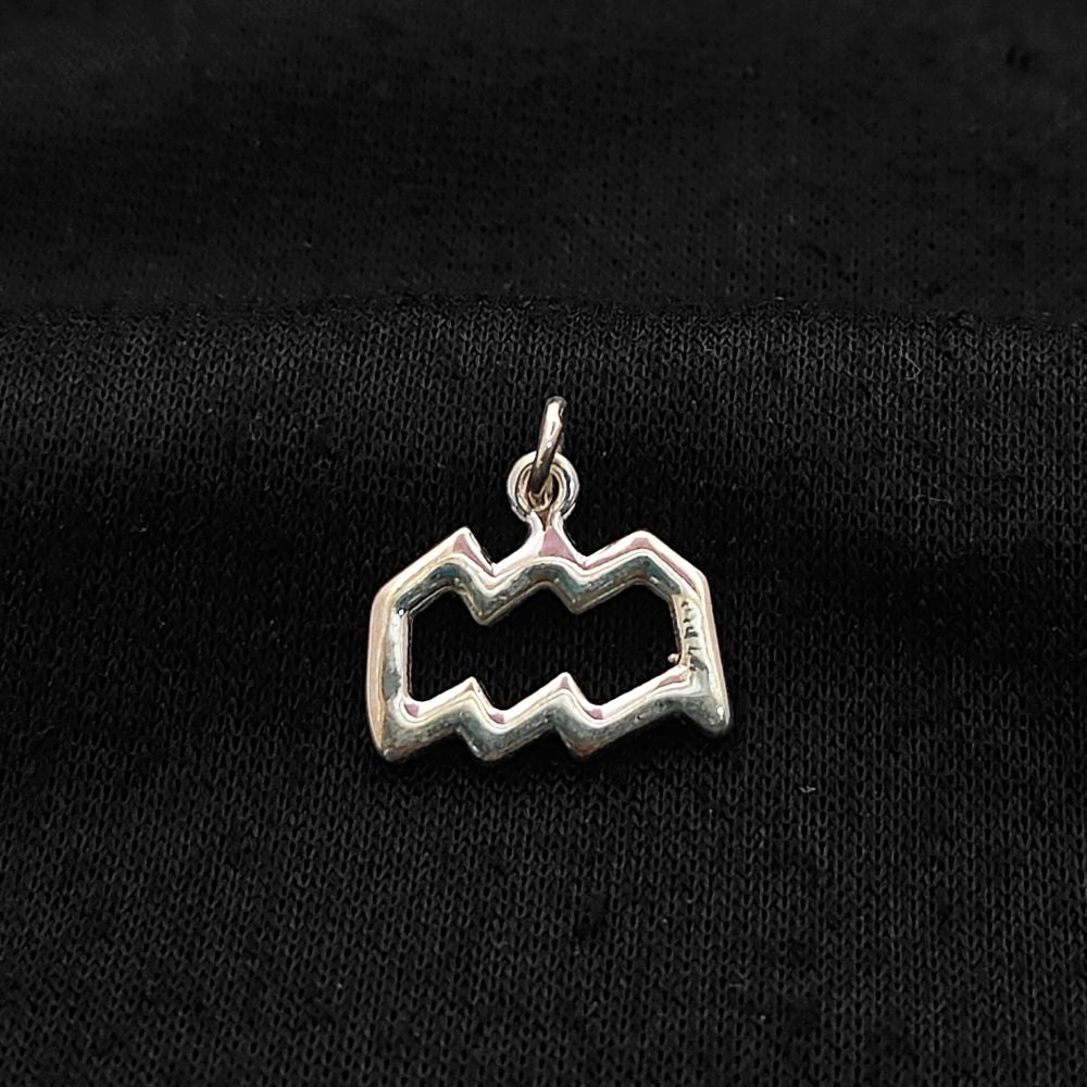 Aquarius Zodiac Charm Pendant in 925 Sterling Silver Astrology Horoscope Symbol Jewelry, Celestial Gift for Her – Selling Per Piece