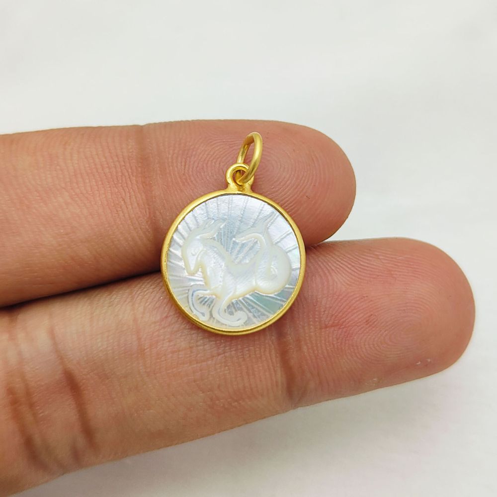 Stunning Capricorn Charm Necklace with Pearl Accent