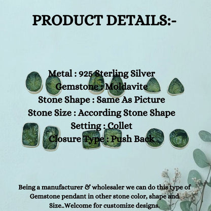 Authentic Raw Moldavite Stud Earrings Handmade Sterling Silver Minimalist Collet Set Push Back Closure Gemstone Jewelry for Women- Selling Per Pair