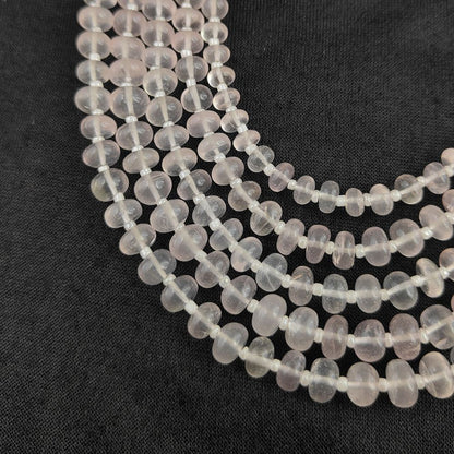 Authentic Rose Quartz Beads Light Pink Gemstone Strand