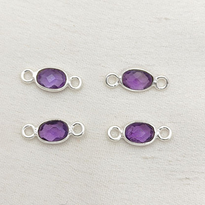 Amethyst gemstone link charm – DIY jewelry supply