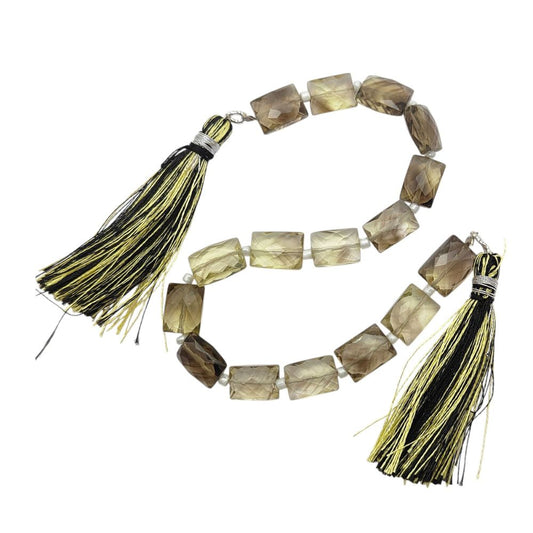 Bio Lemon Quartz Gemstone Craft Beads Rectangles Loose Stone for Custom Jewelry Making