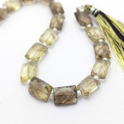 Bio Lemon Quartz Gemstone Craft Beads Rectangles Loose Stone for Custom Jewelry Making