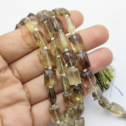 Bio Lemon Quartz Gemstone Craft Beads Rectangles Loose Stone for Custom Jewelry Making