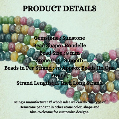 Bloodstone Gemstone Rondelle Beads 8mm Smooth 15 Inch Strand for Bracelet & Necklace Making