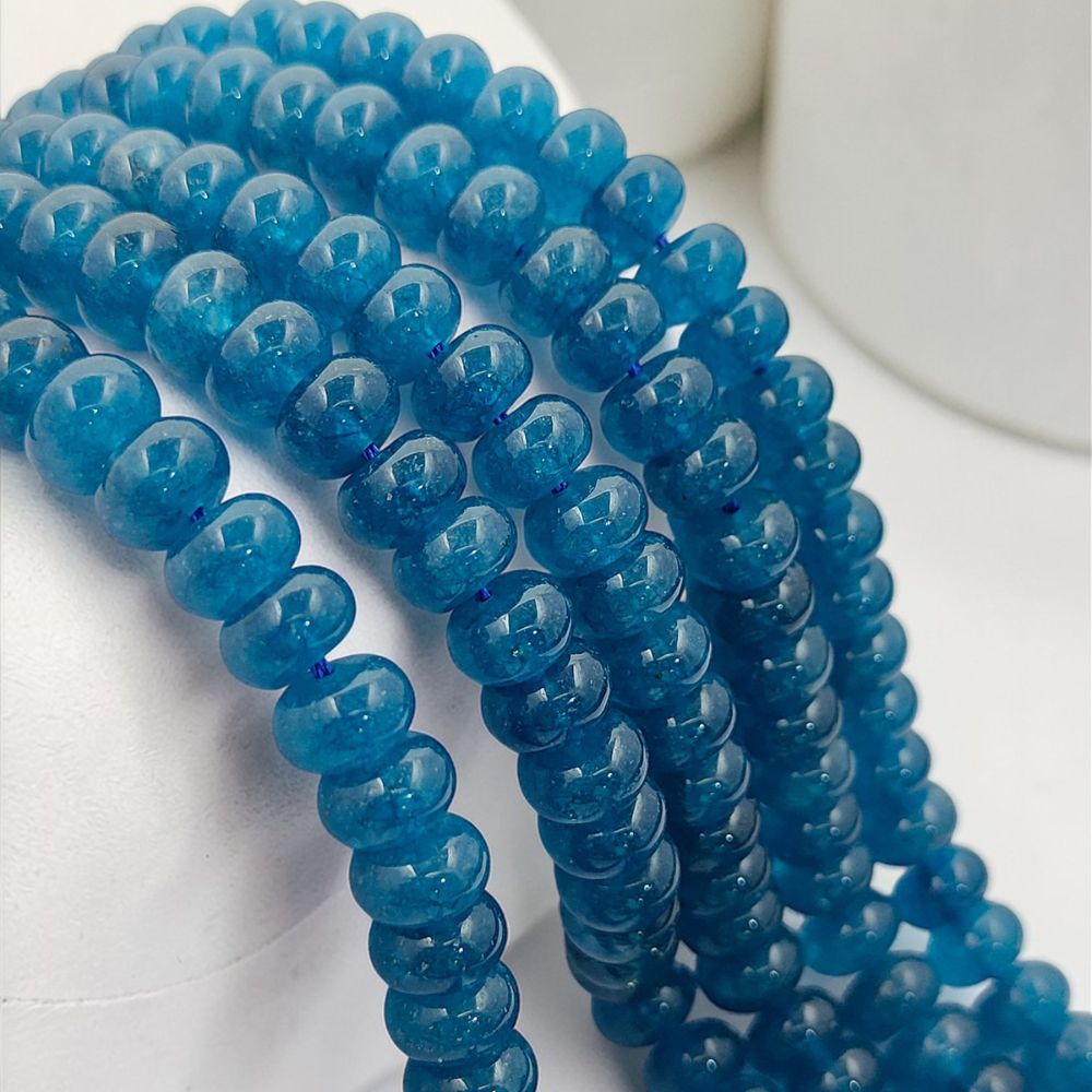 Blue Kyanite Gemstone Beads 8mm Rondelle Strand DIY Jewelry & Craft Essentials