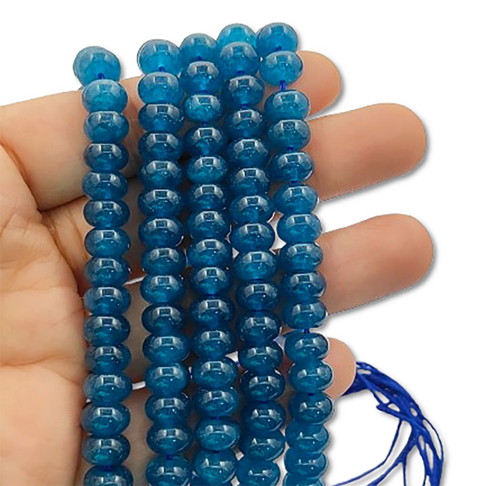Blue Kyanite Gemstone Beads 8mm Rondelle Strand DIY Jewelry & Craft Essentials