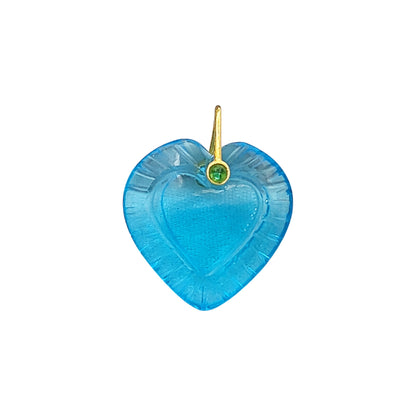Blue Topaz Heart Pendant in 925 Sterling Silver with Fancy Bail Love & Jewelry Making Charm- Selling Per Piece