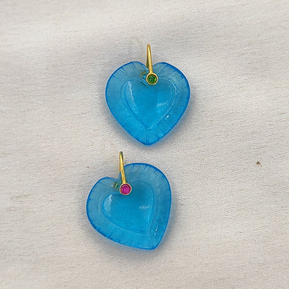 Blue Topaz Heart Pendant in 925 Sterling Silver with Fancy Bail Love & Jewelry Making Charm- Selling Per Piece