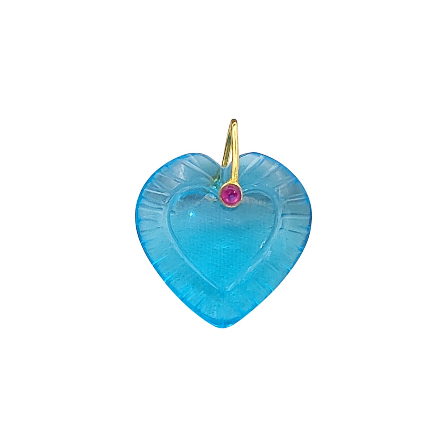 Blue Topaz Heart Pendant in 925 Sterling Silver with Fancy Bail Love & Jewelry Making Charm- Selling Per Piece