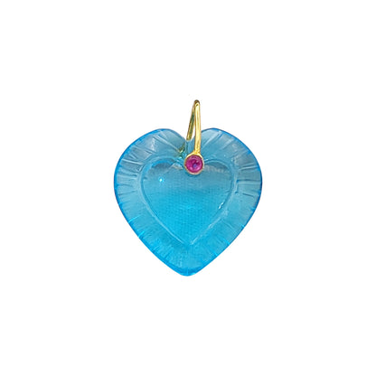Blue Topaz Heart Pendant in 925 Sterling Silver with Fancy Bail Love & Jewelry Making Charm- Selling Per Piece