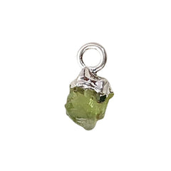 Bohemian Green Peridot Gemstone Charms 5–7mm, Natural Raw Crystal Beads for DIY Jewelry Designs