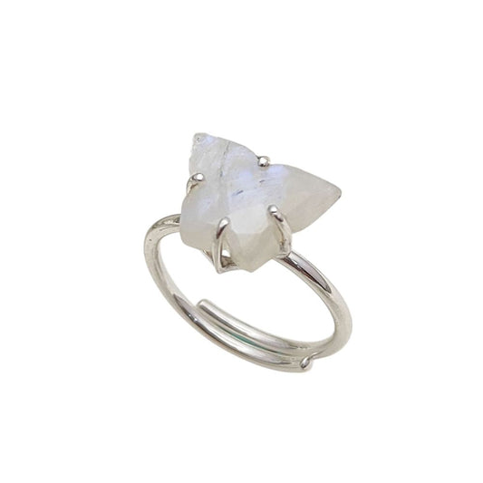 Rainbow Moonstone Butterfly Ring 925 Sterling Silver Boho Handmade