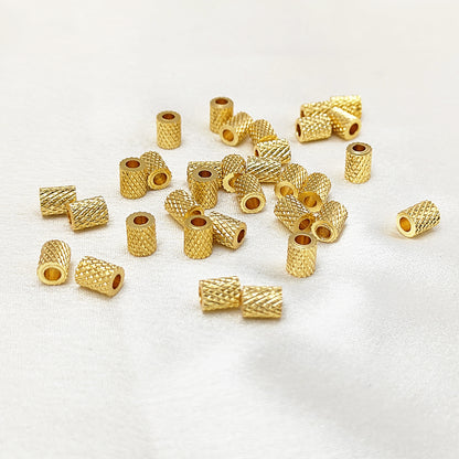 Unique Textured Nugget Beads Gold Plated Brass Spacer Beading Components for DIY Creations