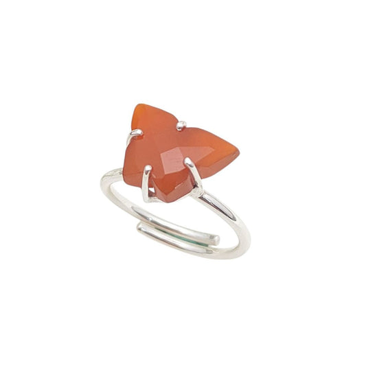 Carnelian Butterfly Ring 925 Silver Handmade Boho Jewelry